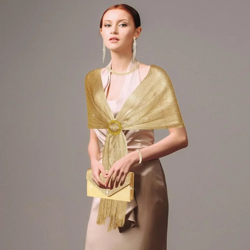 Dressy Jewelry Set with Shawls Clutch for Formal Evening Events Women